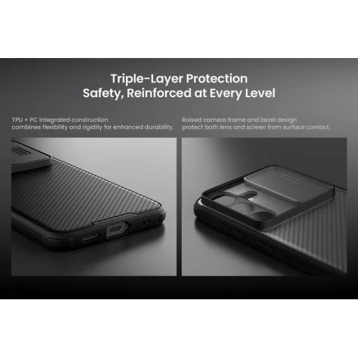 Samsung Galaxy S26 FE priehľadný čierny Nillkin CamShield PRO tvrdý kryt - 5