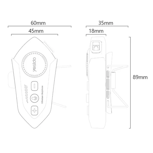 Yesido - Motocyklový headset do prilby (VC19) - s reproduktormi a mikrofónom, Bluetooth 5.4, 13-hodinová výdrž batérie, IPX6 - čierny - 5