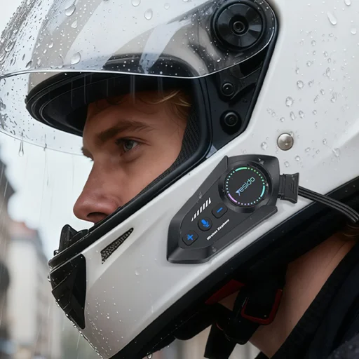 Yesido - Motocyklový headset do prilby (VC19) - s reproduktormi a mikrofónom, Bluetooth 5.4, 13-hodinová výdrž batérie, IPX6 - čierny - 10