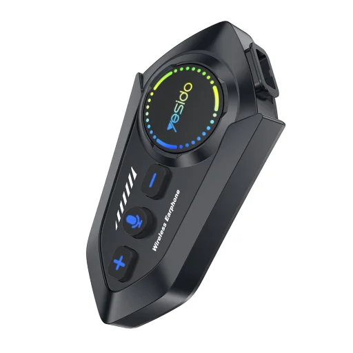 Yesido - Motocyklový headset do prilby (VC19) - s reproduktormi a mikrofónom, Bluetooth 5.4, 13-hodinová výdrž batérie, IPX6 - čierny - 1