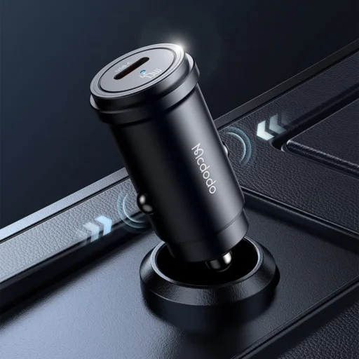 Mcdodo Obsidian Series CC-7495 nabíjačka do auta s káblom Type-C – Lightning, PD45W, čierna - 6