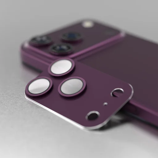 iPhone 18 Pro Max tmavočerešňová Etteri kompletná ochrana šošoviek kamerového modulu - 2