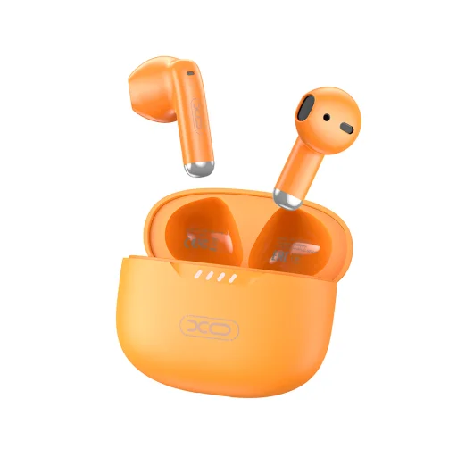 XO G50 TWS bezdrôtové Bluetooth slúchadlá s nabíjacím puzdrom, oranžové - 2