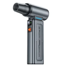 Yesido - Turbó ventilátoros légfúvó (YF19) - 130000 fordulat/perc, szénkefe nélküli motor, 100 fokozatú szabályozás, 4000 mAh, digitális kijelző - szürke