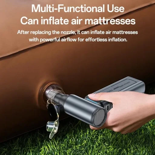 Yesido - Turbó ventilátoros légfúvó (YF19) - 130000 fordulat/perc, szénkefe nélküli motor, 100 fokozatú szabályozás, 4000 mAh, digitális kijelző - szürke - 5