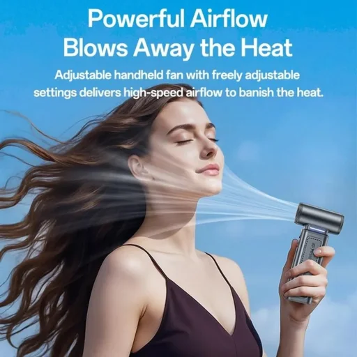 Yesido - Turbó ventilátoros légfúvó (YF19) - 130000 fordulat/perc, szénkefe nélküli motor, 100 fokozatú szabályozás, 4000 mAh, digitális kijelző - szürke - 6