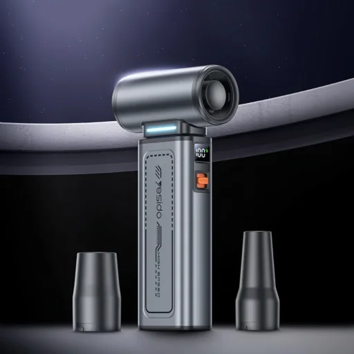 Yesido - Turbo ventilátorový fúkač (YF19) - 130 000 ot./min, bezuhlíkový motor, 100-stupňová regulácia, 4000 mAh, digitálny displej - sivý - 10