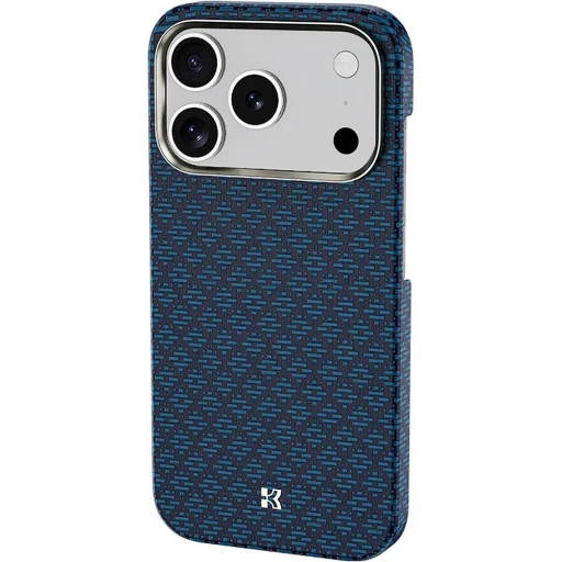 iPhone 18 Pro/17 Pro modrý magnetický kevlarový kryt Benks ArmorGrid Premium Edition s kovovým rámom - 3