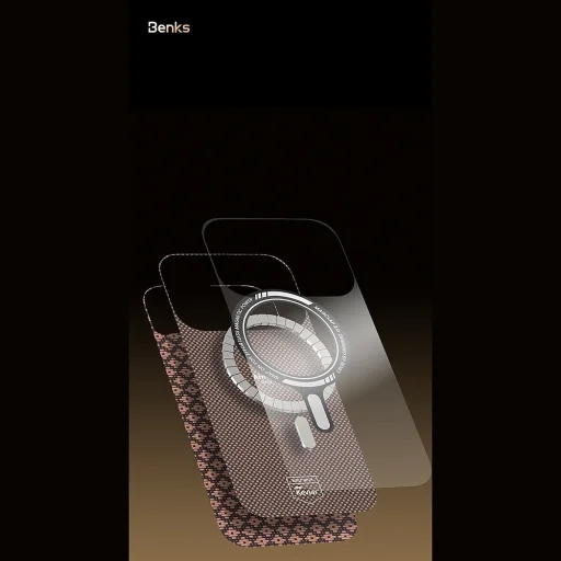 iPhone 18 Pro/17 Pro modrý magnetický kevlarový kryt Benks ArmorGrid Premium Edition s kovovým rámom - 8