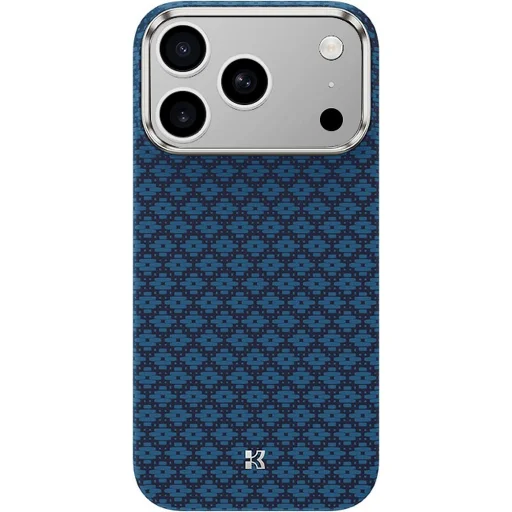 iPhone 18 Pro/17 Pro modrý magnetický kevlarový kryt Benks ArmorGrid Premium Edition s kovovým rámom - 1