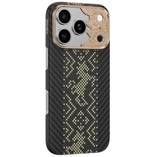 iPhone 18 Pro Max/17 Pro Max čierne magnetické puzdro Benks Armor Air Knight Kevlar s hliníkovým rámčekom fotoaparátu - 1