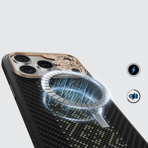 iPhone 18 Pro Max/17 Pro Max červené puzdro Benks Knight ArmorPro Kevlar s kovovým rámom a tlačidlom ovládania fotoaparátu (C.K.FL.AP.GD.BA73) - 4