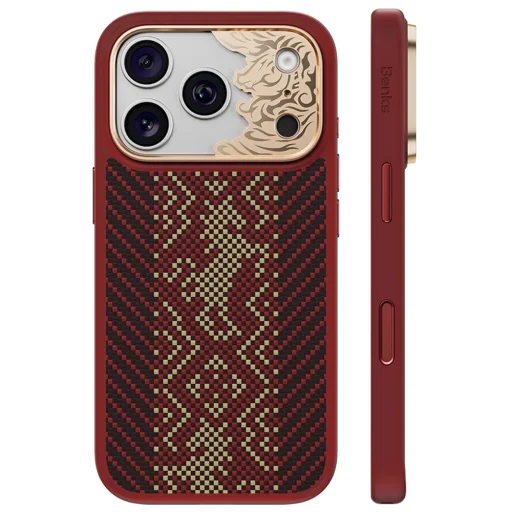 iPhone 18 Pro Max/17 Pro Max červené puzdro Benks Knight ArmorPro Kevlar s kovovým rámom a tlačidlom ovládania fotoaparátu (C.K.FL.AP.GD.BA73) - 1