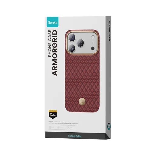 Apple iPhone 18 Pro Max/17 Pro Max červené magnetické puzdro Benks ArmorGrid Premium Edition Kevlar (C.K.FL.AP.RD.0073) - 13