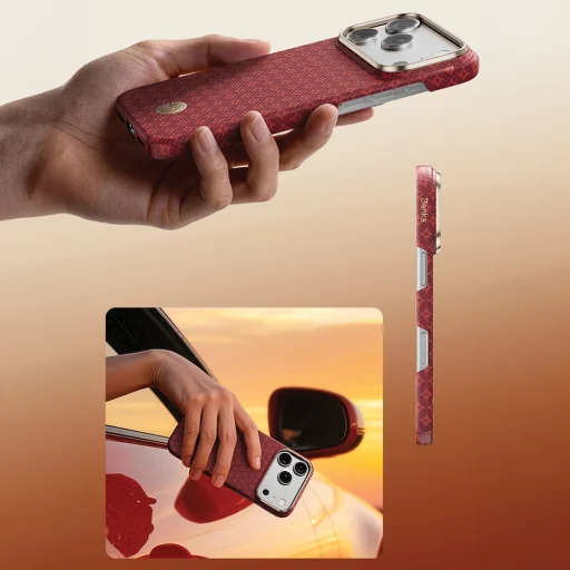 Apple iPhone 18 Pro Max/17 Pro Max červené magnetické puzdro Benks ArmorGrid Premium Edition Kevlar (C.K.FL.AP.RD.0073) - 10