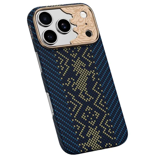 iPhone 18 Pro/17 Pro modré puzdro Benks Case Magnetic Armor Air Knight Kevlar Metal Frame (C.K.FL.AP.GD.C072) - 2