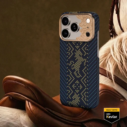 iPhone 18 Pro/17 Pro modré puzdro Benks Case Magnetic Armor Air Knight Kevlar Metal Frame (C.K.FL.AP.GD.C072) - 6