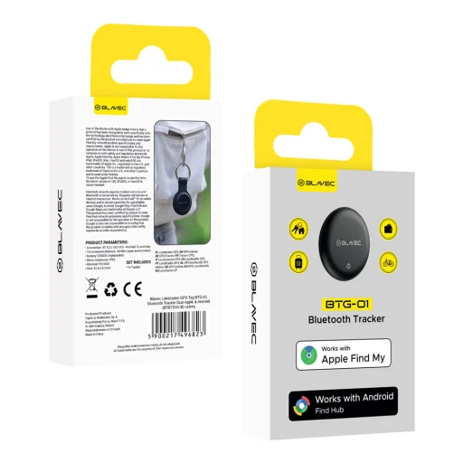 Blavec Tracker BTG-01 Bluetooth lokátor pre zariadenia Apple a Android, čierny (BTBTG01-B) - 11