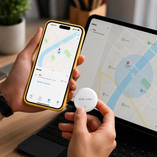 Blavec BTG-02 Bluetooth lokátor s kľúčenkou, biely - 3