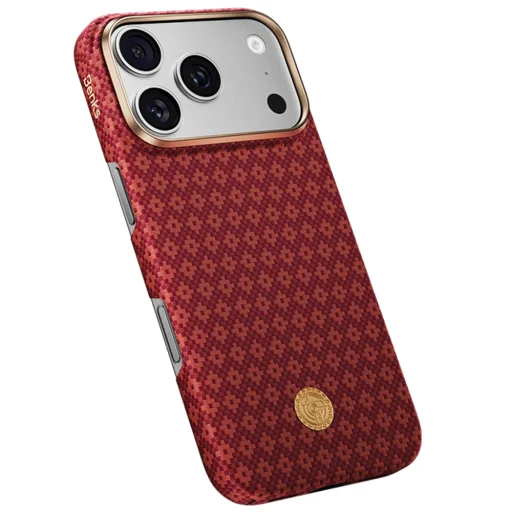 iPhone 18 Pro/17 Pro červené Benks Armor Air Armor Grid Kevlar 600D magnetické puzdro s kovovým rámom - 2