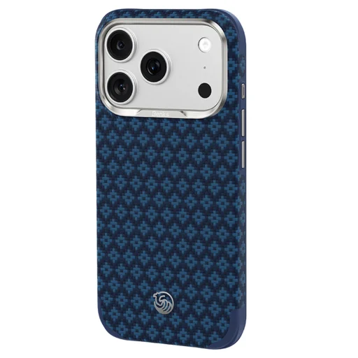 iPhone 18 Pro Max/17 Pro Max modré magnetické puzdro Benks Armor Grid Edge X9 Kevlar s kovovým rámom - 5