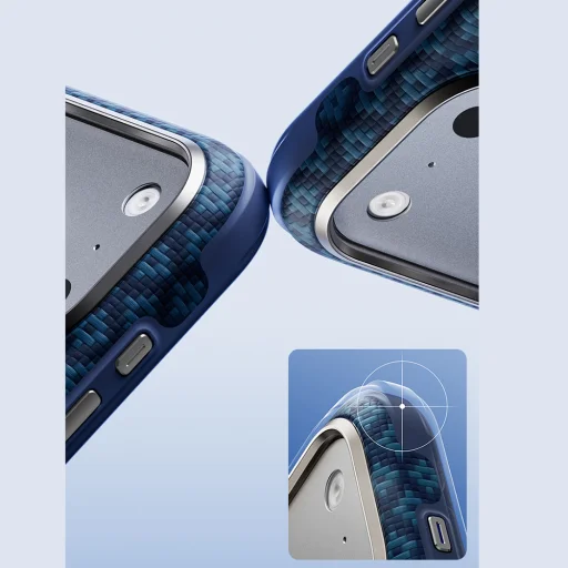 iPhone 18 Pro Max/17 Pro Max modré magnetické puzdro Benks Armor Grid Edge X9 Kevlar s kovovým rámom - 8