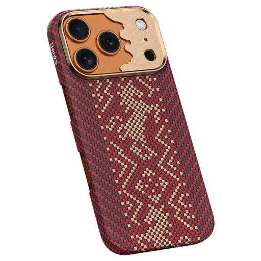 Apple iPhone 18 Pro/17 Pro červený Benks Magnetic Armor Air Knight kevlarový obal s kovovým rámom - 2