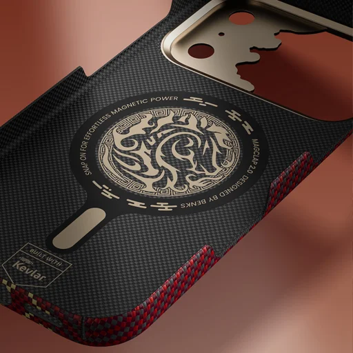 Apple iPhone 18 Pro/17 Pro červený Benks Magnetic Armor Air Knight kevlarový obal s kovovým rámom - 7