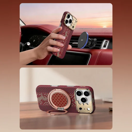 Apple iPhone 18 Pro/17 Pro červený Benks Magnetic Armor Air Knight kevlarový obal s kovovým rámom - 8