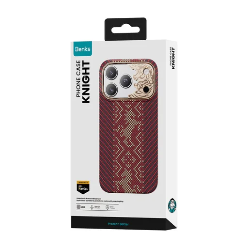 Apple iPhone 18 Pro/17 Pro červený Benks Magnetic Armor Air Knight kevlarový obal s kovovým rámom - 9