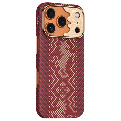 Apple iPhone 18 Pro/17 Pro červený Benks Magnetic Armor Air Knight kevlarový obal s kovovým rámom - 1