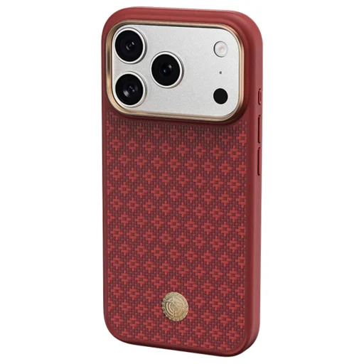 iPhone 18 Pro Max/17 Pro Max červené magnetické puzdro Benks ArmorGrid 600D Kevlar s kovovým rámom a tlačidlom na ovládanie kamery - 2