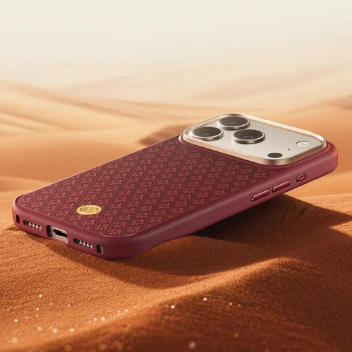 iPhone 18 Pro Max/17 Pro Max červené magnetické puzdro Benks ArmorGrid 600D Kevlar s kovovým rámom a tlačidlom na ovládanie kamery - 5