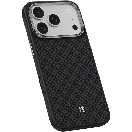 iPhone 18 Pro/17 Pro čierne magnetické puzdro Benks ArmorGrid Kevlar 600D s kovovým rámom a tlačidlom na ovládanie kamery - 2