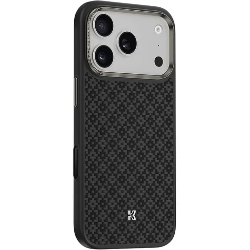 iPhone 18 Pro/17 Pro čierne magnetické puzdro Benks ArmorGrid Kevlar 600D s kovovým rámom a tlačidlom na ovládanie kamery - 3