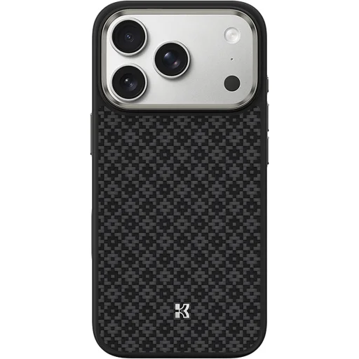 iPhone 18 Pro/17 Pro čierne magnetické puzdro Benks ArmorGrid Kevlar 600D s kovovým rámom a tlačidlom na ovládanie kamery - 1