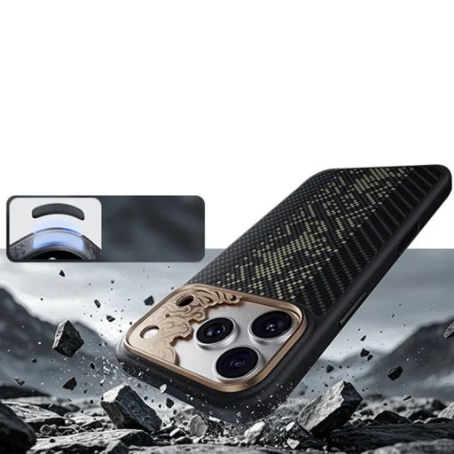 iPhone 18 Pro Max/17 Pro Max čierne puzdro Benks Knight ArmorPro Kevlar s kovovým rámom a tlačidlom na ovládanie fotoaparátu - 6