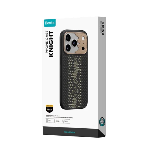 iPhone 18 Pro Max/17 Pro Max čierne puzdro Benks Knight ArmorPro Kevlar s kovovým rámom a tlačidlom na ovládanie fotoaparátu - 11