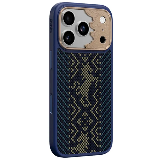 iPhone 18 Pro/17 Pro modré Benks Knight ArmorPro kevlarové magnetické puzdro s kovovým rámom - 2