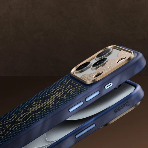 iPhone 18 Pro/17 Pro modré Benks Knight ArmorPro kevlarové magnetické puzdro s kovovým rámom - 5