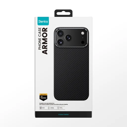 iPhone 18 Pro/17 Pro Benks Armor Air magnetické 600D kevlarové puzdro s kovovým rámom (C.K.FL.AP.BK.A072) - 12