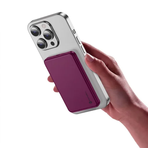 Forcell F-Energy Slim F5K9 bezdrôtová externá batéria kompatibilná s MagSafe 5000 mAh, čerešňovo červená powerbanka - 9