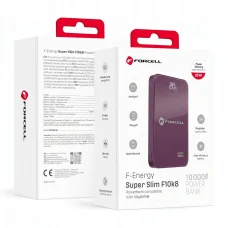 MagSafe-kompatibilis Forcell F-Energy SuperSlim F10K8 gyorstöltős külső akkumulátor 4.0 PD3.0 15 W 10000 mAh cseresznye powerbank