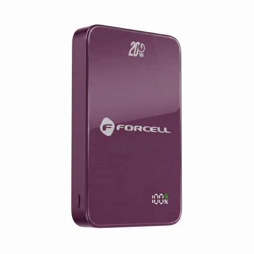 MagSafe-kompatibilis Forcell F-Energy SuperSlim F10K8 gyorstöltős külső akkumulátor 4.0 PD3.0 15 W 10000 mAh cseresznye powerbank - 2