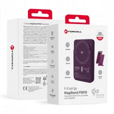 Forcell F-Energy MagStand Qi2 F5K10 MagSafe kompatibilná magnetická powerbanka, 5000 mAh, čerešňová powerbanka