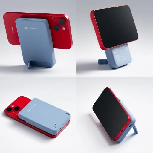 MagSafe kompatibilná Forcell F-Energy MagStand Qi2 F5K10 QC3.0 PD3.0 20 W 5000 mAh biela externá batéria powerbank - 7