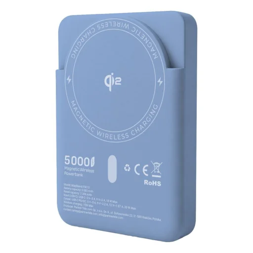 MagSafe kompatibilná Forcell F-Energy MagStand Qi2 F5K10 QC3.0 PD3.0 20 W 5000 mAh biela externá batéria powerbank - 11