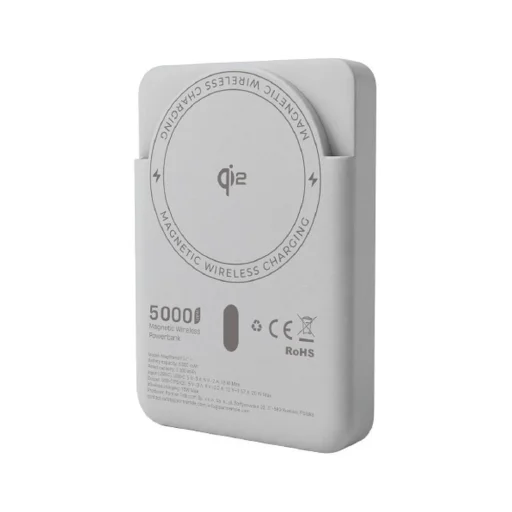 Forcell F-Energy MagStand Qi2 F5K10 mágneses külső akkumulátor 5000 mAh, fehér powerbank - 2