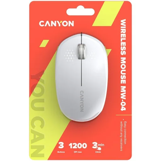 CANYON MW-04 obojručná Bluetooth myš, 1200 DPI, biela - 5