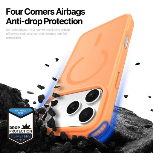 Apple iPhone 18 Pro / 17 Pro oranžové puzdro DUX DUCIS YIND kompatibilné s MagSafe, verzia s otvoreným prstencom - 3